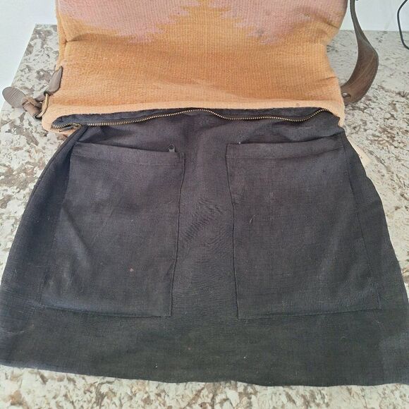 MZ 100% Wool and Leather Shoulder Bag Crossbody - Picture 9 of 13